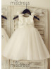 Taffeta Tulle Tutu Flower Girl Dress With Beading Sash
